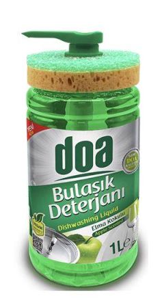 Препарат за съдове Doa Apple 1L с вградена гъба