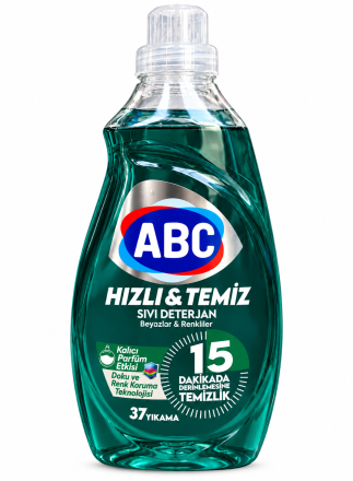 ABC Hızlı & Temiz Beyazlar & Renkliler – Течен  перилен препарат за бяло и  цветно пране, 37 пранета