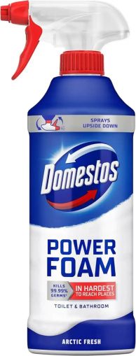 Почистваща пяна за баня и тоалетна Domestos Power Foam, 435 ml