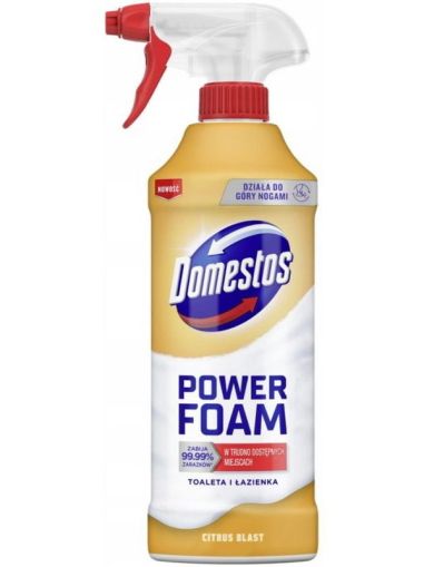 Почистваща пяна за баня и тоалетна Domestos Power Foam, 435 ml