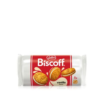 Карамелизирани сандвич бисквити с пълнеж с вкус на ванилия  Lotus Biscoff Vanilla Sandwich 50гр.