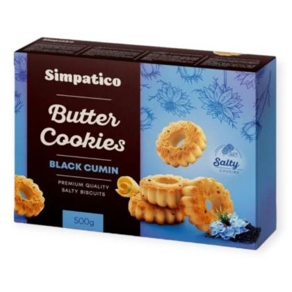 Солени бисквити с черен кимион  Simpatico Butter Cookies Black Cumin 500гр.