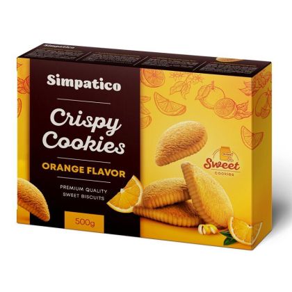 Сладки бисквити с портокалово масло Simpatico Crispy Cookies Orange  500гр.