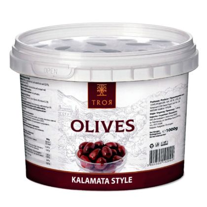 Маслини 1кг. Troya Kalamata Style  пласмасова кофичка 