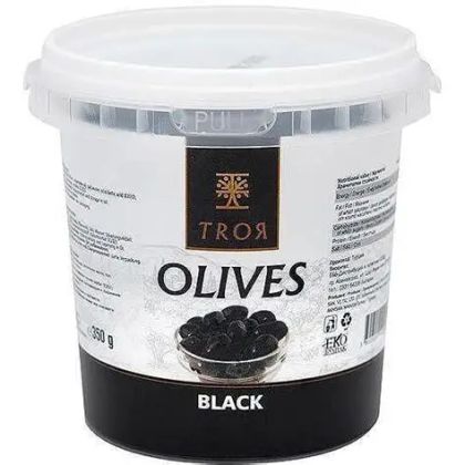 Черни маслини 350гр.Troya Black Olives  пласмасова кофичка 