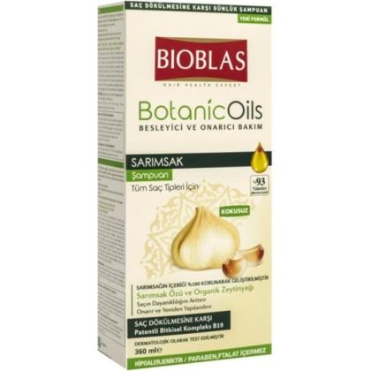 Шампоан против косопад с чесън  Bioblas Botanic 360мл.