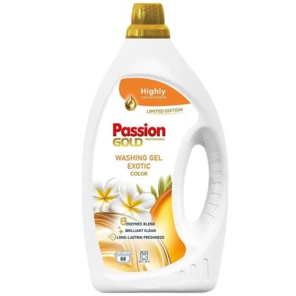 Течен перилен гел за цветни дрехи Passion Gold Washing Gel Exotic Color 4 л (88 пранета)