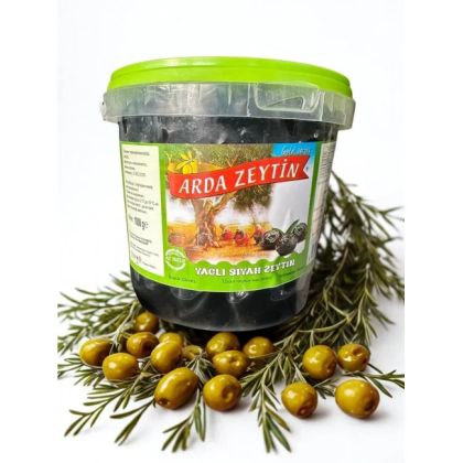 МАСЛИНИ ARDA Zeytin Черни маслини в масло 1000 г | Турски маслини в пластмасова кофичка 