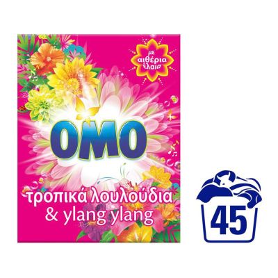 Сух прах за пране Omo Tropical flowers and Ylang Ylang универсал 45пр 2,52кг