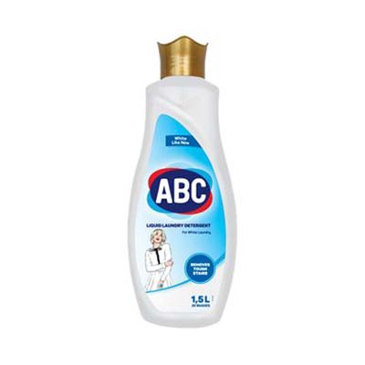 Течен перилен препарат ABC White за бяло пране 25 пранета 1.5л.