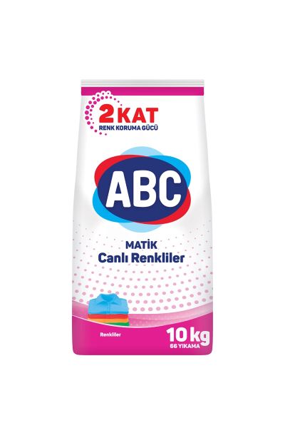 Сух прах за пране ABC 10кг. 66 пранета за цветно 