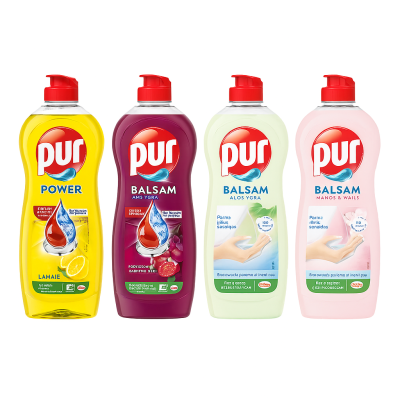 Препарат за съдове Pur – 4 аромата, 750 ml
