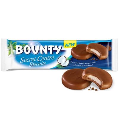 Хрупкави бисквити с кокосов пълнеж  Bounty Secret Centre 132гр.