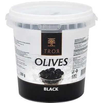 Черни маслини 350гр.Troya Black Olives  пласмасова кофичка 