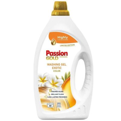 Течен перилен гел за цветни дрехи Passion Gold Washing Gel Exotic Color 4 л (88 пранета)