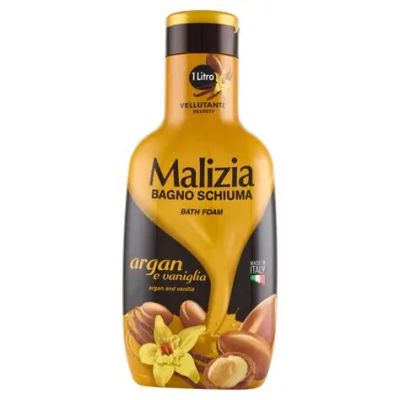 Пяна за вана и душ гел Malizia Bagno Schiuma Argan e Vaniglia 1 л