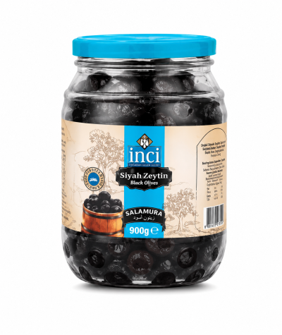 МАСЛИНИ INCI Dogal Salamura Yagli Siyah Zeytin 900гр.Турски стъклен буркан 