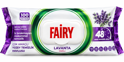 Fairy Lavanta – универсални почистващи кърпи с лавандула, 100 бр.