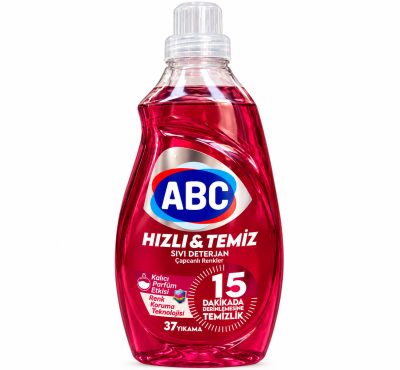 ABC Hızlı & Temiz Çapcanlı Renkler – Течен перилен препарат за цветно пране, 37 пранета